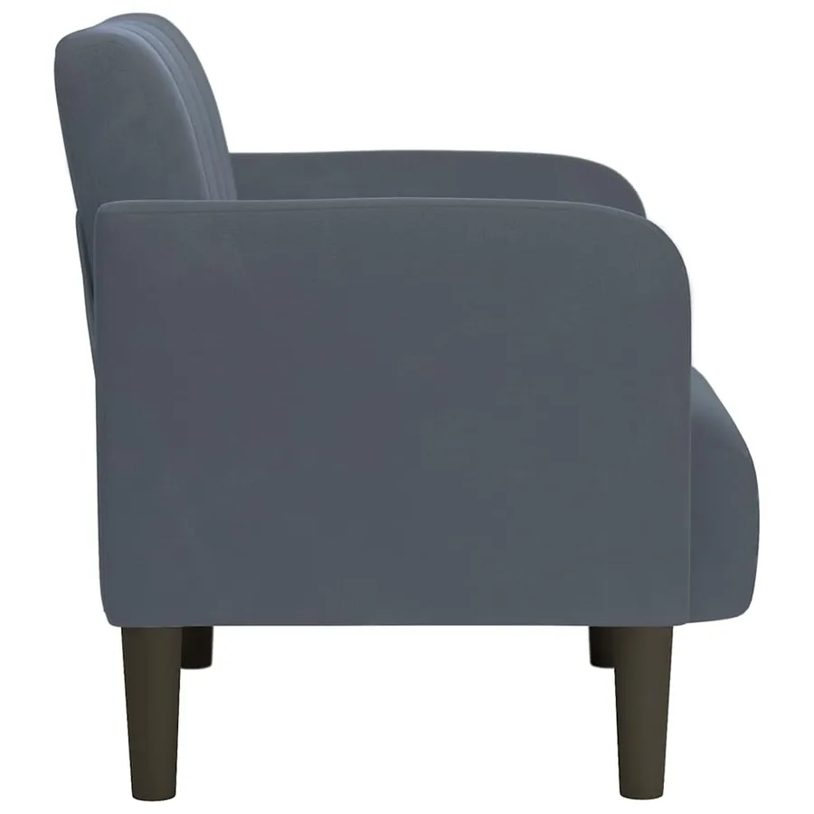 Fauteuil avec accoudoirs gris foncé 54 cm velours - 4