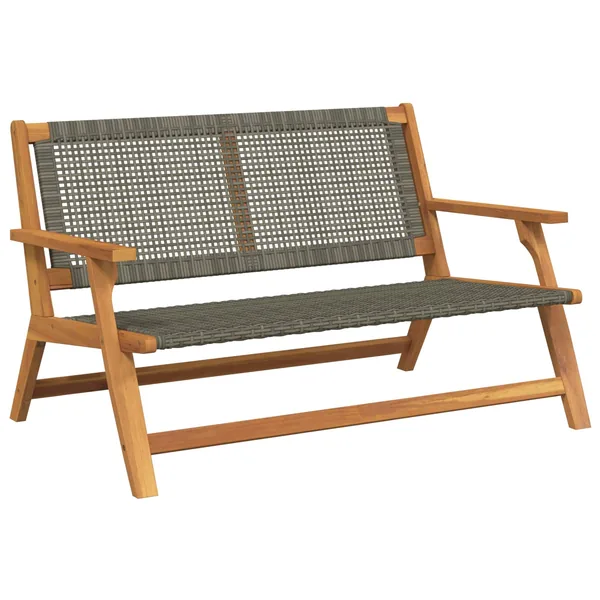 Banc de Détente de Jardin Gris Bois d'Acacia Massif