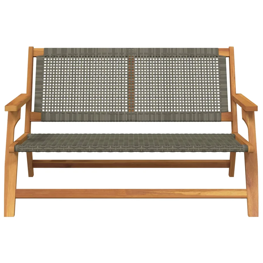 Banc de Détente de Jardin Gris Bois d'Acacia Massif - 2