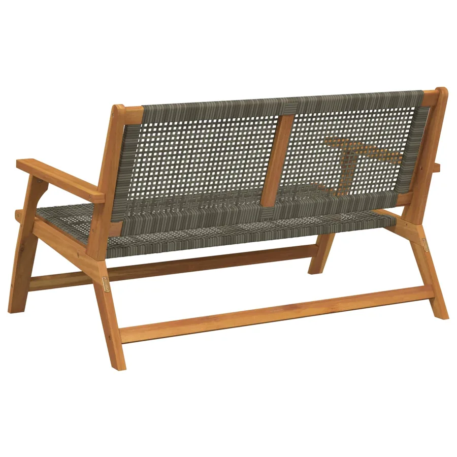 Banc de Détente de Jardin Gris Bois d'Acacia Massif - 4