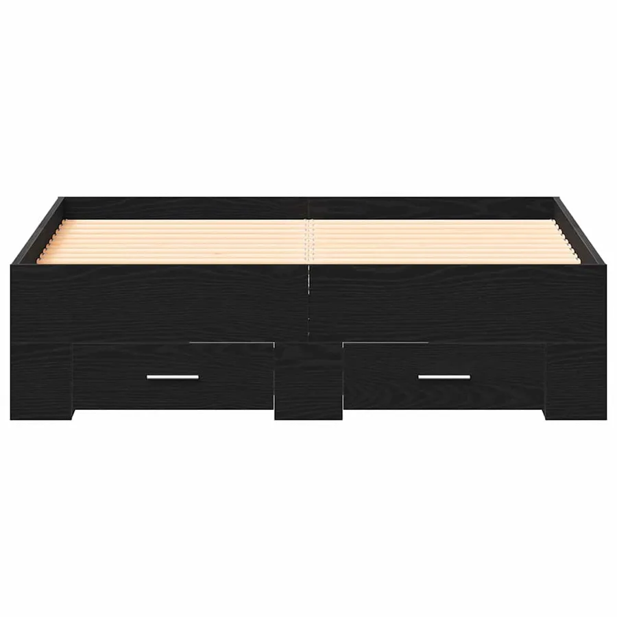 Cadre de lit Chêne noir 120 x 190 cm Bois d'ingénierie - 5