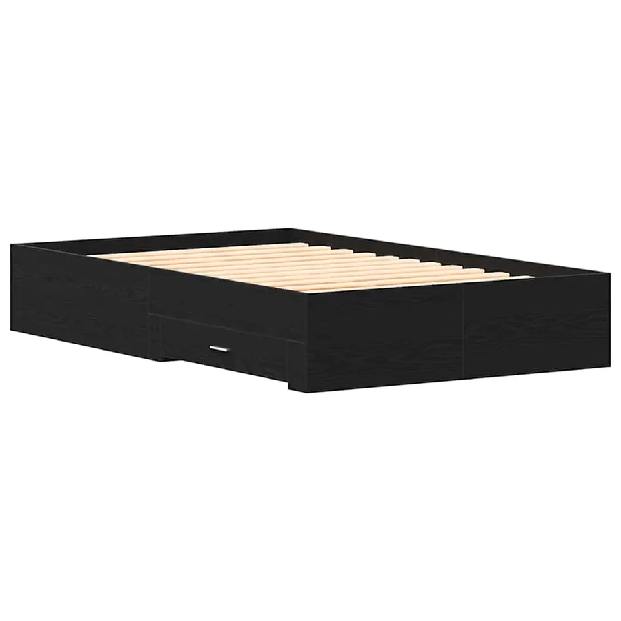 Cadre de lit Chêne noir 120 x 190 cm Bois d'ingénierie - 7