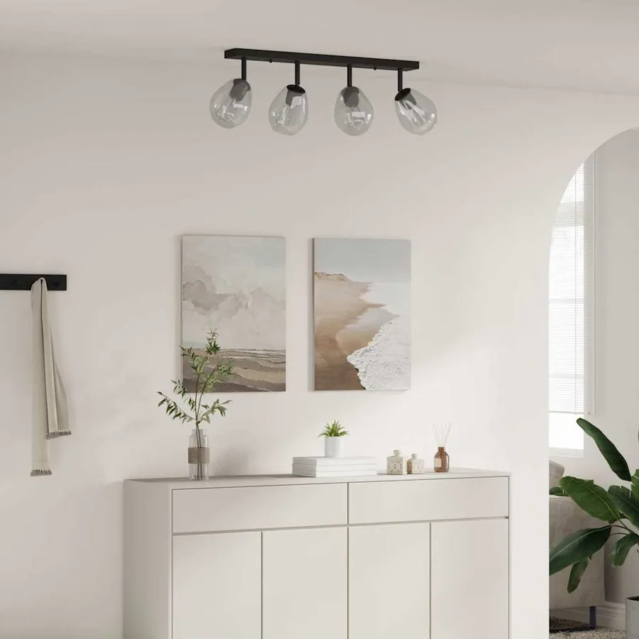 Spot de plafond Noir 73,5 x 13 x 26 cm Verre et métal
