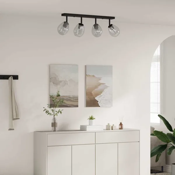 Spot de plafond Noir 73,5 x 13 x 26 cm Verre et métal