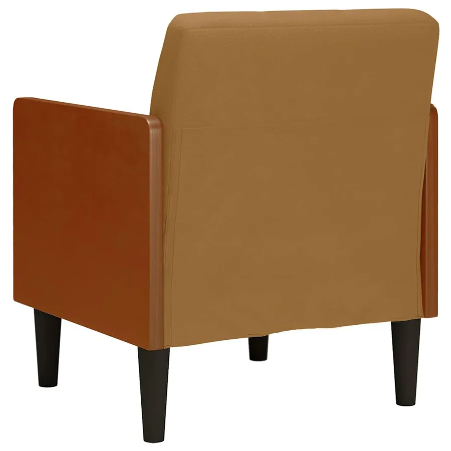 Fauteuil avec accoudoirs marron 55 cm velours - 5