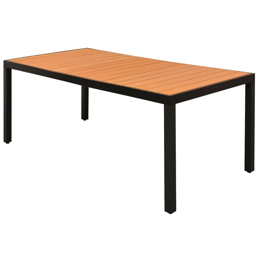 Ensemble à manger de jardin 9pcs PVC résine tressée noir marron - 3