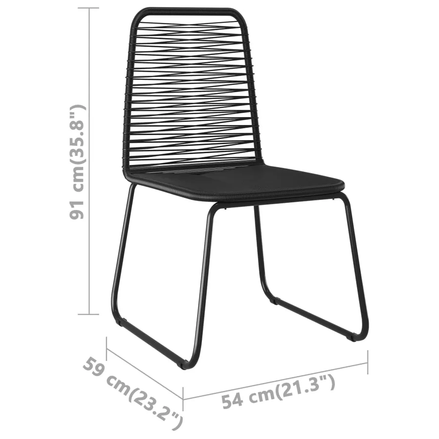 Ensemble à manger de jardin 9pcs PVC résine tressée noir marron - 9