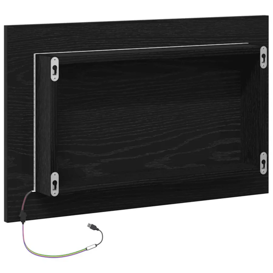 Meuble Bas Chêne Noir 60x46x81,5 cm Bois Contreplaqué - 8