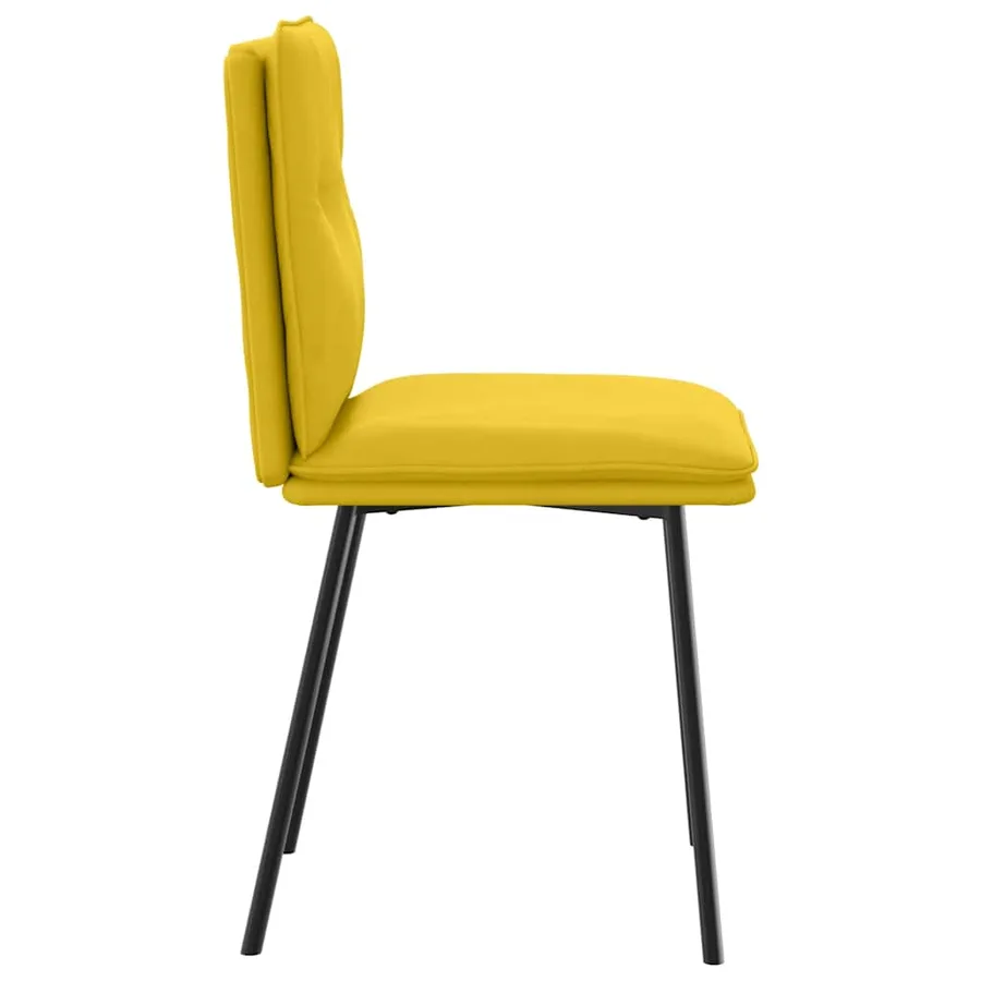 Chaises à manger lot de 2 Jaune Velours - 5
