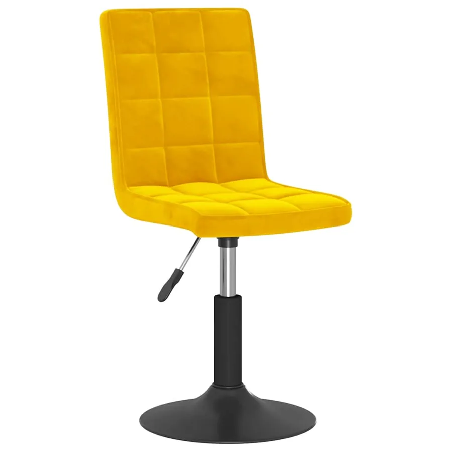 Chaises à manger pivotantes lot de 4 jaune moutarde velours - 3