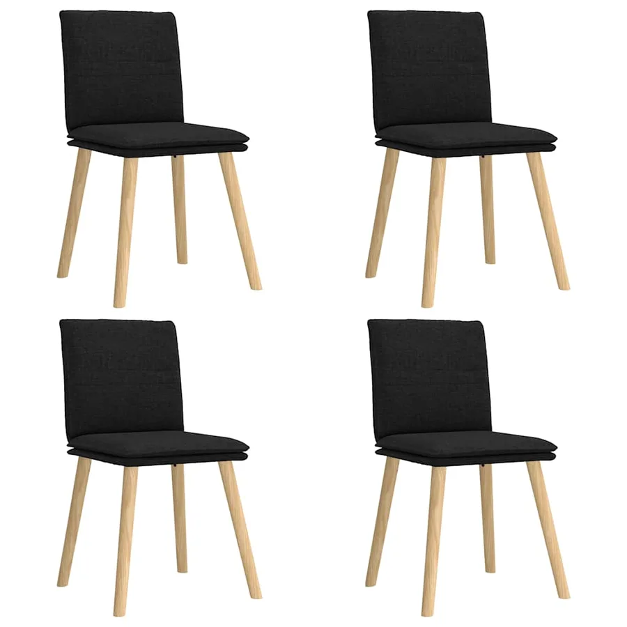 Chaises à manger lot de 4 noir tissu - 2