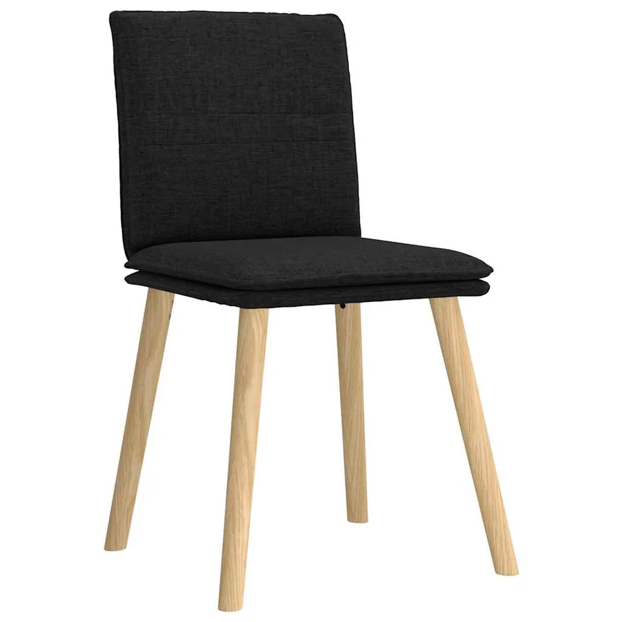 Chaises à manger lot de 4 noir tissu - 3