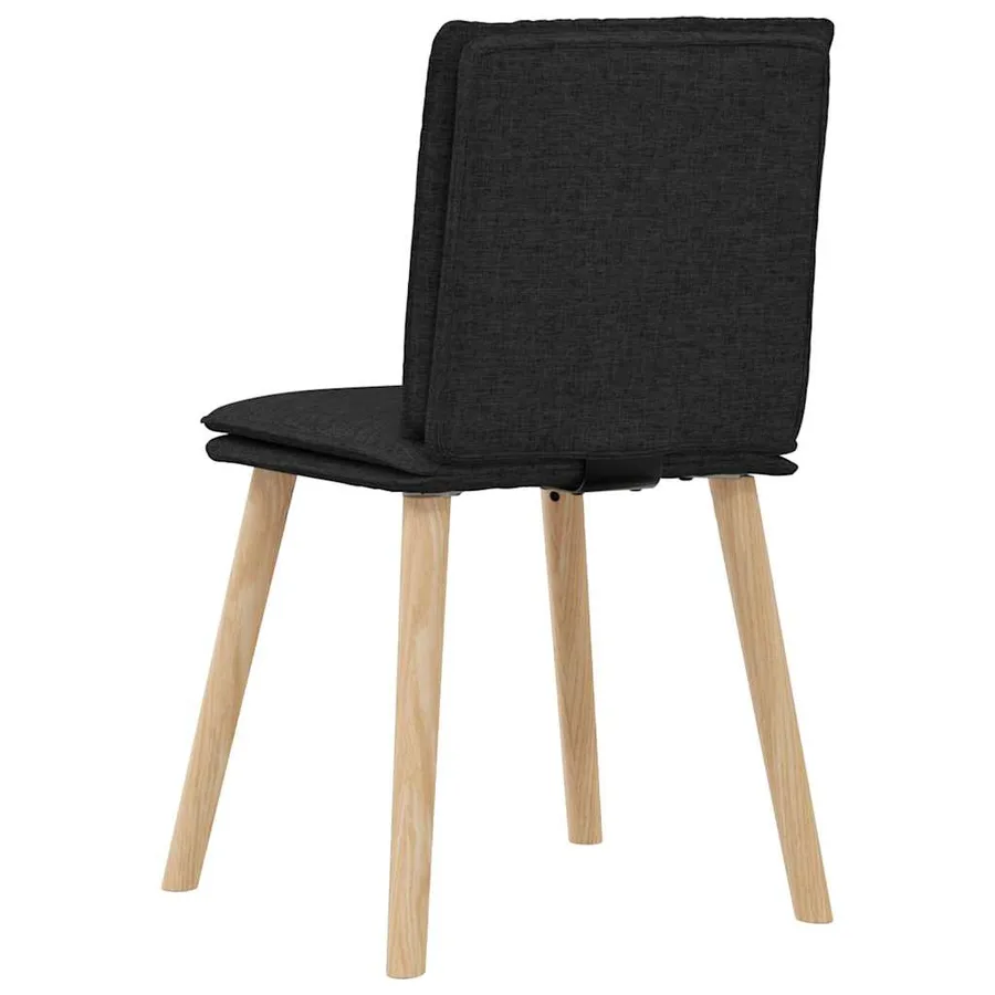 Chaises à manger lot de 4 noir tissu - 6