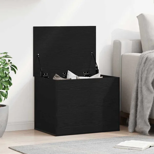 Boîte de Rangement Chêne noir 60 x 42 x 46 cm Bois d'ingénierie