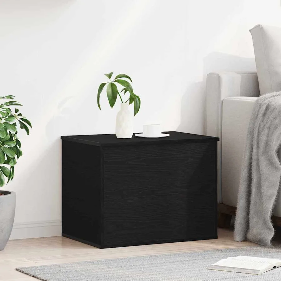 Boîte de Rangement Chêne noir 60 x 42 x 46 cm Bois d'ingénierie - 4