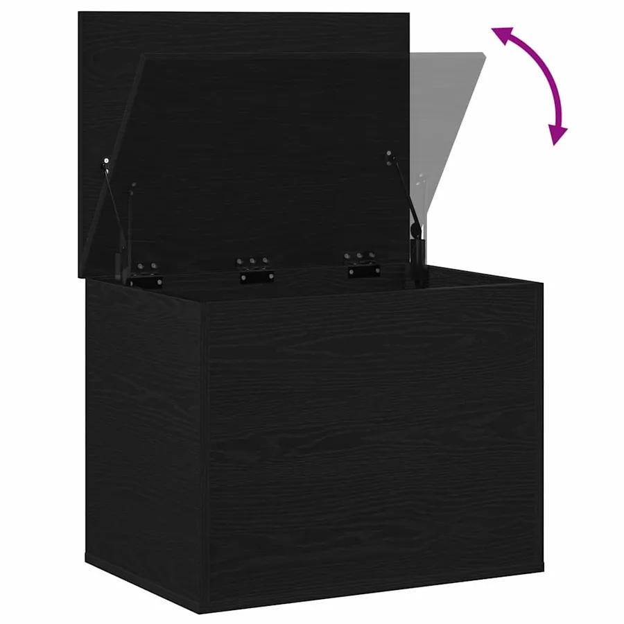 Boîte de Rangement Chêne noir 60 x 42 x 46 cm Bois d'ingénierie - 8