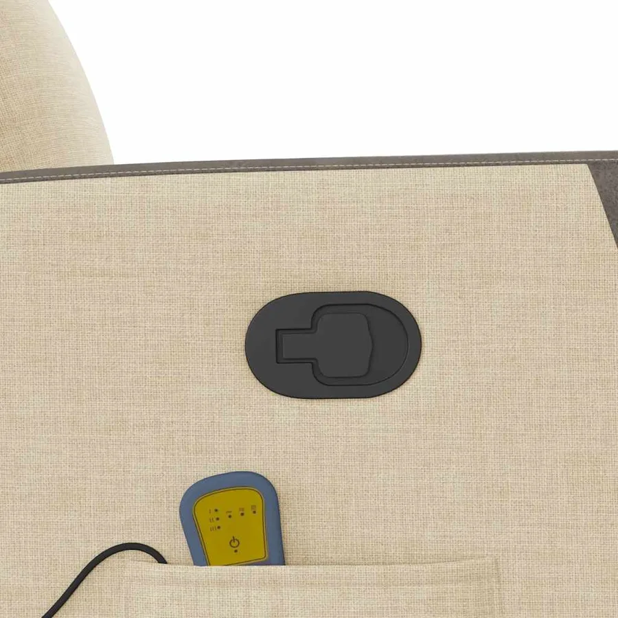 Fauteuil de massage inclinable Crème Tissu - 10