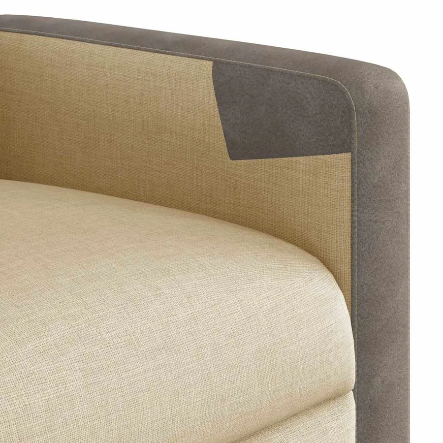Fauteuil de massage inclinable Crème Tissu - 9