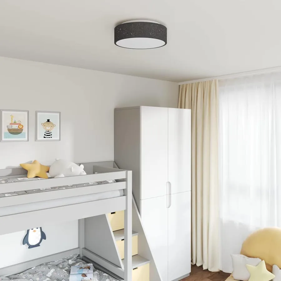 Lampe de plafond Noir 38 x 38 x 13,5 cm tissu