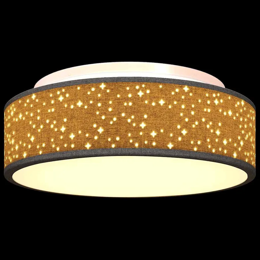 Lampe de plafond Noir 38 x 38 x 13,5 cm tissu - 11