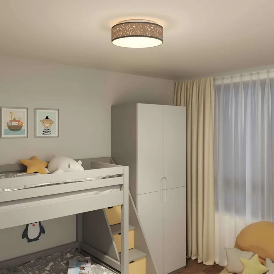 Lampe de plafond Noir 38 x 38 x 13,5 cm tissu - 3