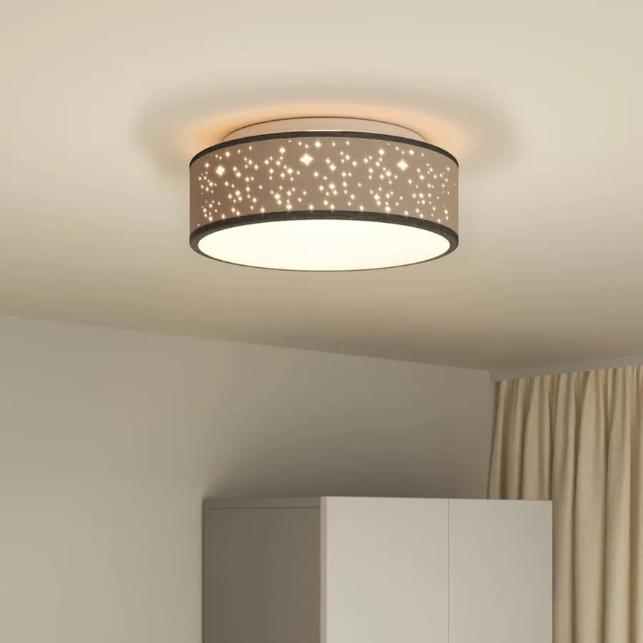 Lampe de plafond Noir 38 x 38 x 13,5 cm tissu - 4