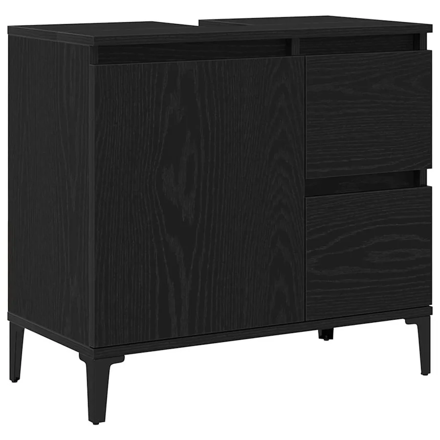 Ensemble de mobilier de salle de bain 3 pcs Chêne noir - 7
