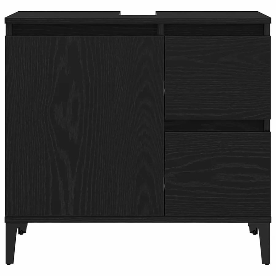 Ensemble de mobilier de salle de bain 3 pcs Chêne noir - 8