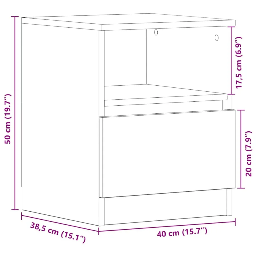 Cabinet de chevet avec tiroir 2 pcs Chêne noir 40 x 40 x 50 cm - 13