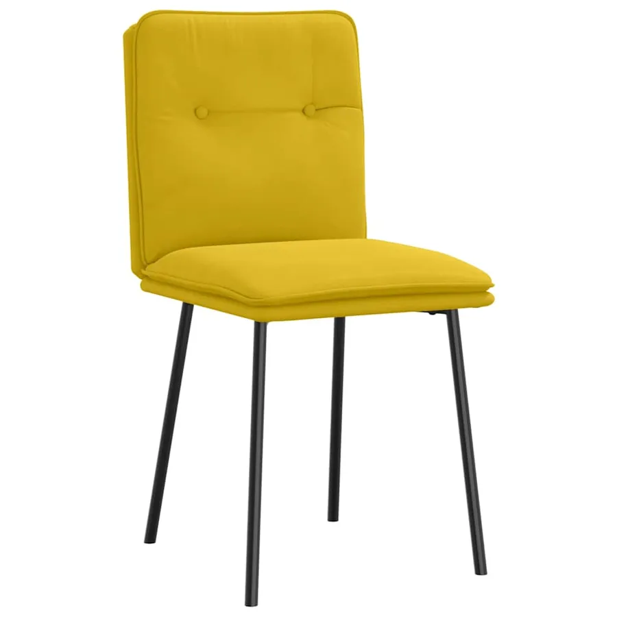 Chaises à manger lot de 6 jaune velours - 3