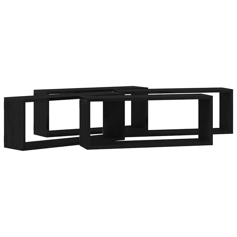 Étagères Murales avec étagère 4 pcs Chêne noir 60 x 15 x 23 cm - 6