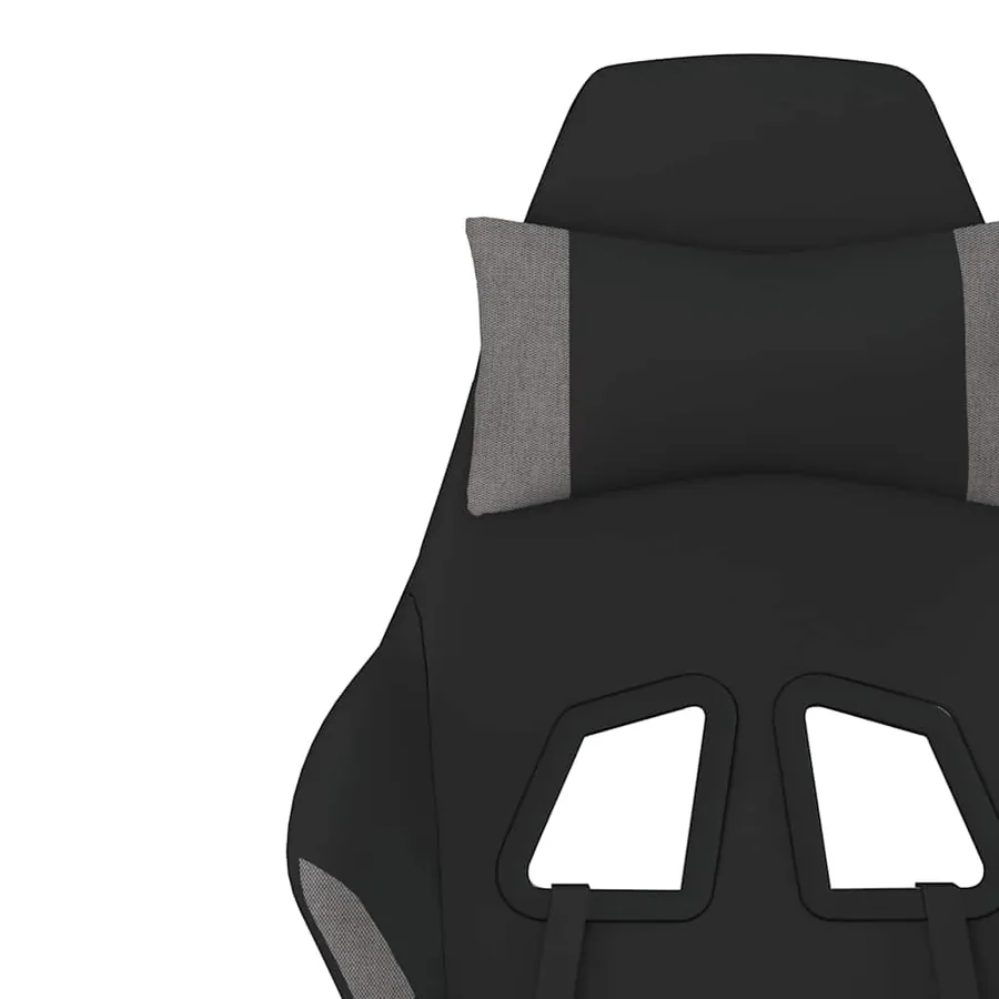 Chaise de jeu de massage repose-pied Noir et gris clair Tissu - 10