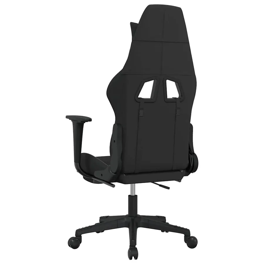 Chaise de jeu de massage repose-pied Noir et gris clair Tissu - 5
