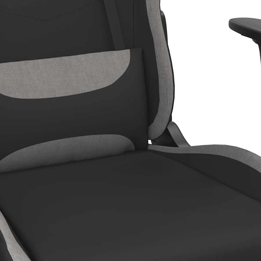 Chaise de jeu de massage repose-pied Noir et gris clair Tissu - 7