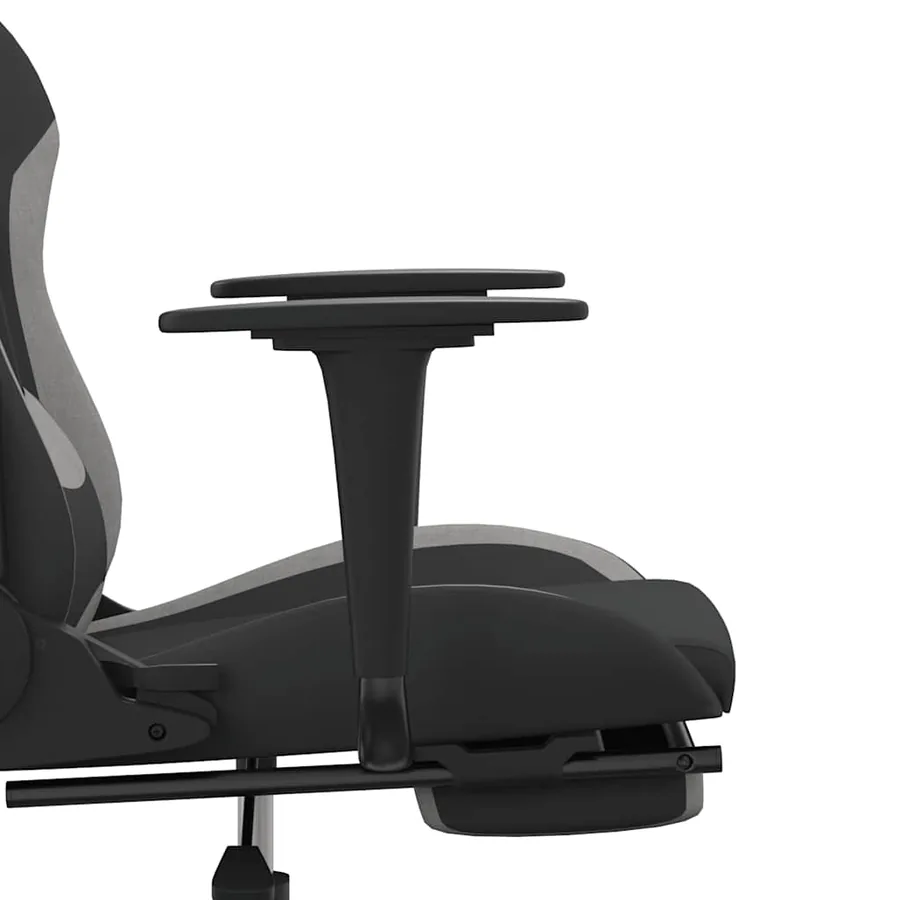Chaise de jeu de massage repose-pied Noir et gris clair Tissu - 9