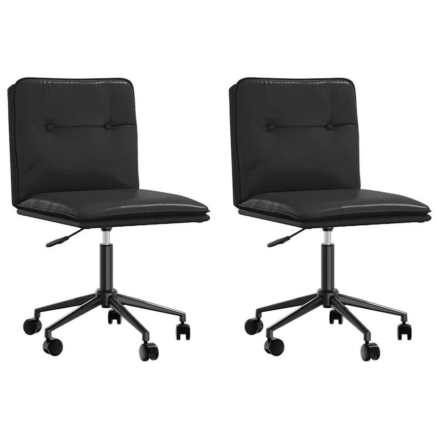 Chaises à manger lot de 2 noir similicuir - 2