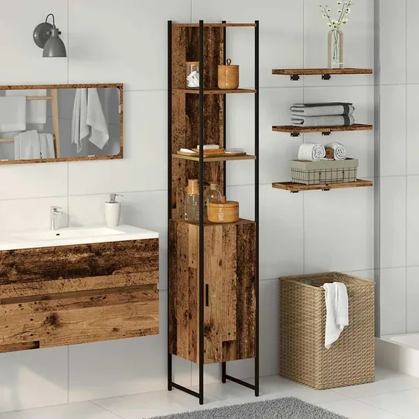 Armoire de salle de bain Bois ancien 33 x 33 x 185,5 cm