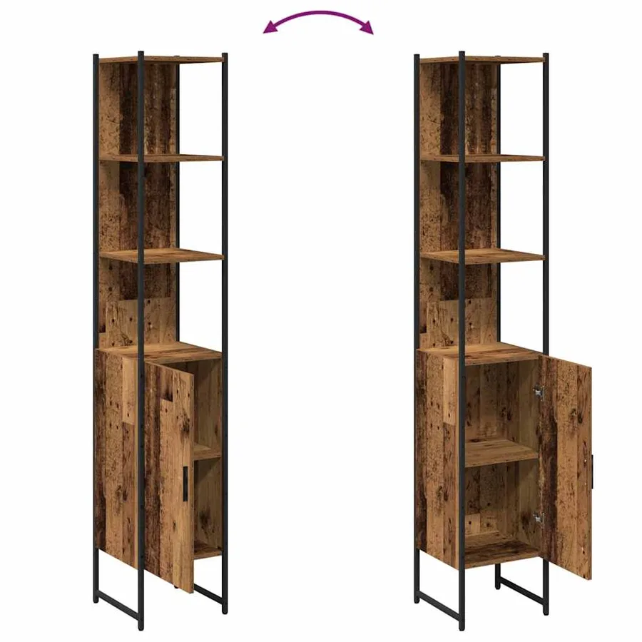 Armoire de salle de bain Bois ancien 33 x 33 x 185,5 cm - 11