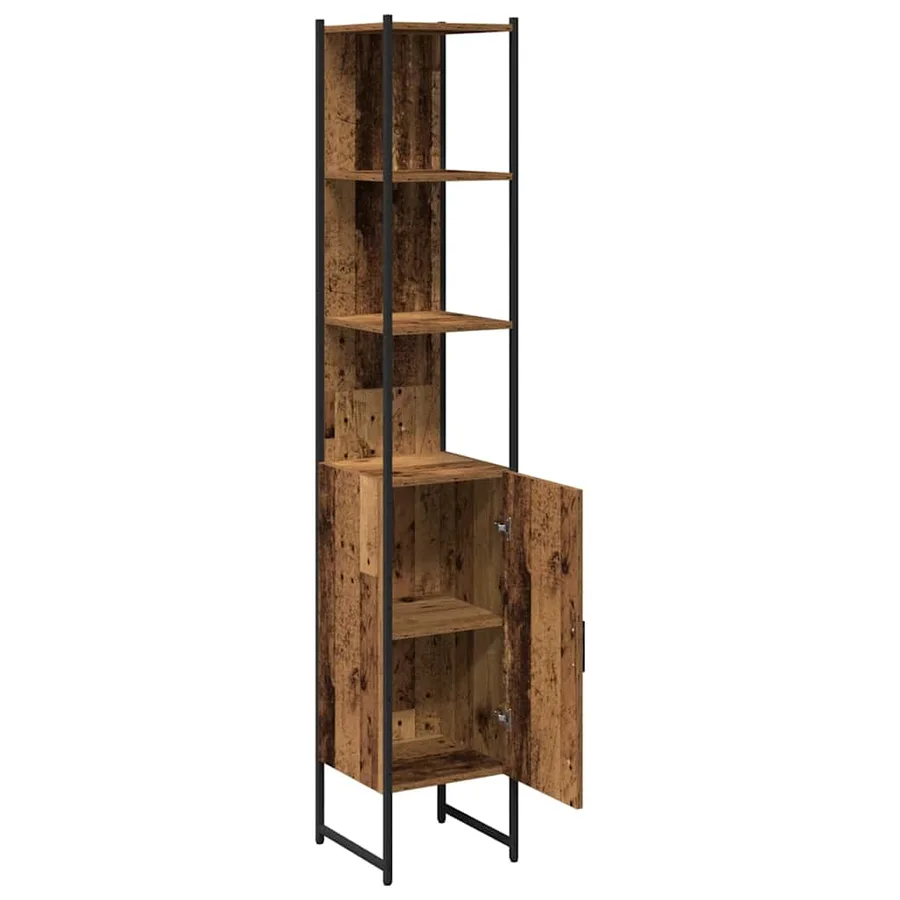 Armoire de salle de bain Bois ancien 33 x 33 x 185,5 cm - 5