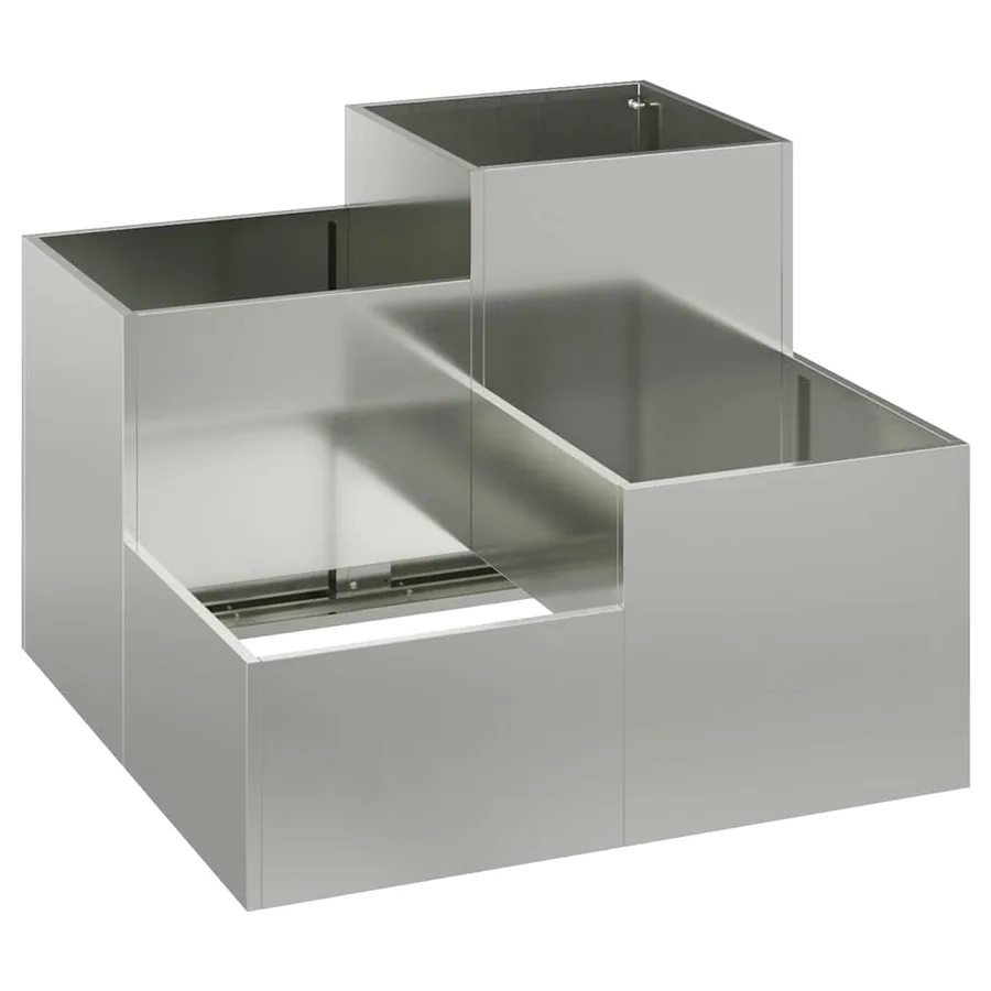 Cache-pot de jardin Argent 80 x 80 x 60 cm Acier galvanisé - 2