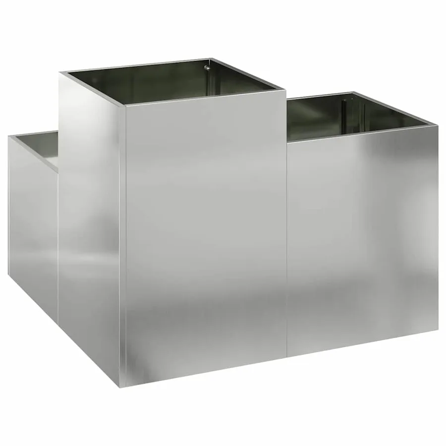 Cache-pot de jardin Argent 80 x 80 x 60 cm Acier galvanisé - 5