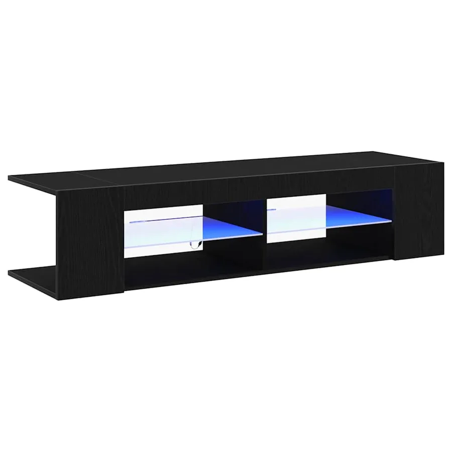 Meuble TV Chêne noir 135 x 39 x 30 cm Bois d'ingénierie - 2