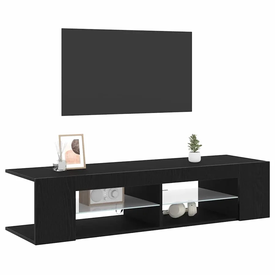 Meuble TV Chêne noir 135 x 39 x 30 cm Bois d'ingénierie - 3