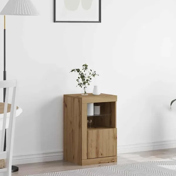 Buffet LED 41 x 37 x 67 cm Bois d'ingénierie Chêne artisanal