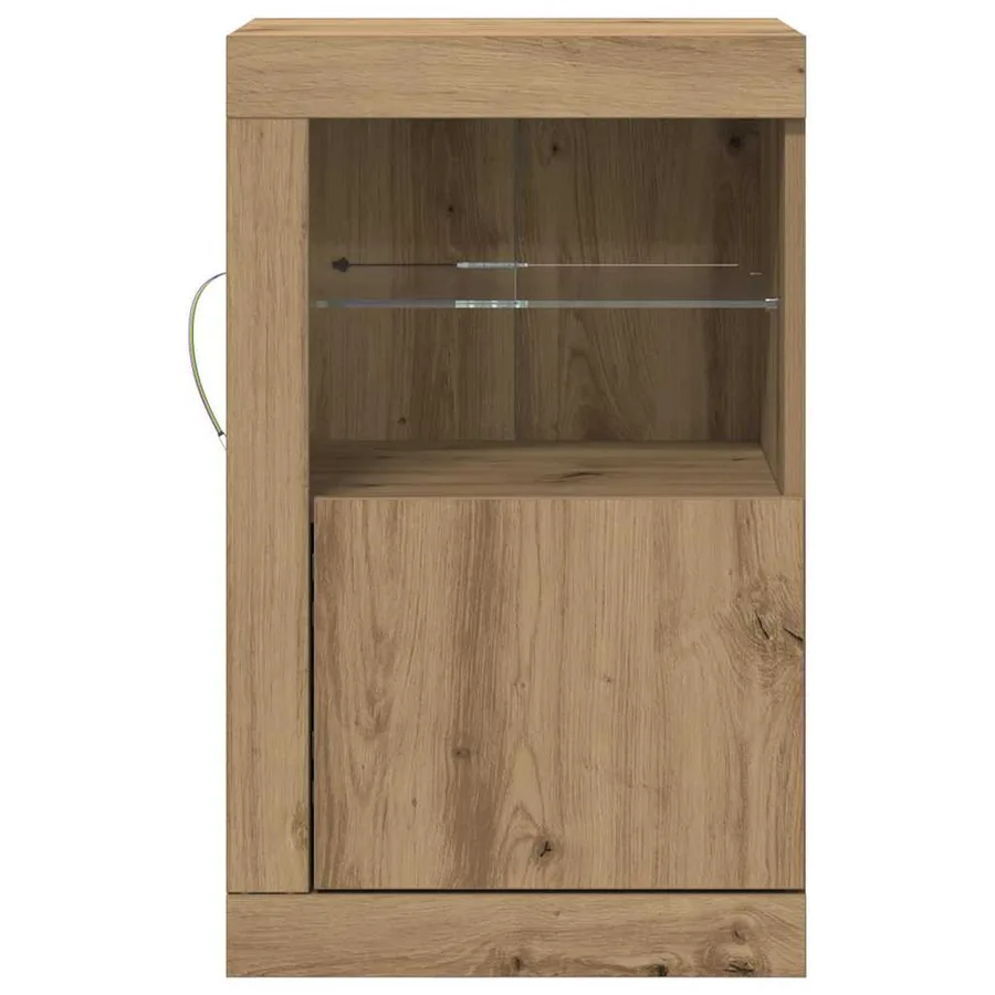 Buffet LED 41 x 37 x 67 cm Bois d'ingénierie Chêne artisanal - 6