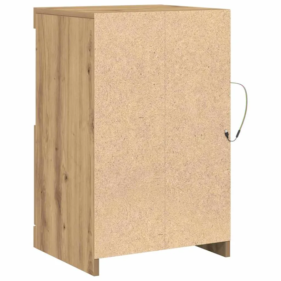 Buffet LED 41 x 37 x 67 cm Bois d'ingénierie Chêne artisanal - 9