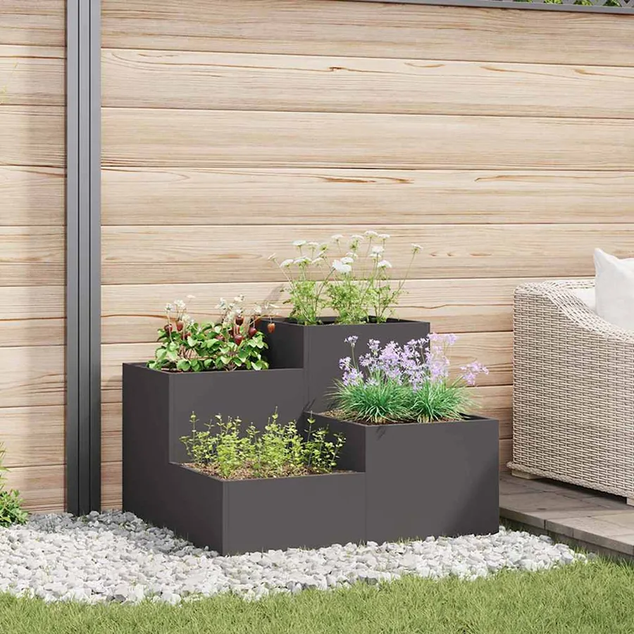 Cache-pot de jardin Noir 100 x 100 x 60 cm Acier