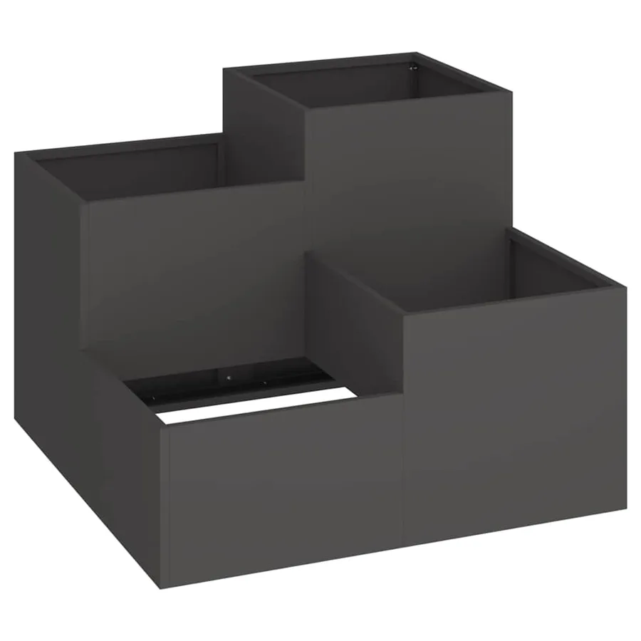 Cache-pot de jardin Noir 100 x 100 x 60 cm Acier - 2