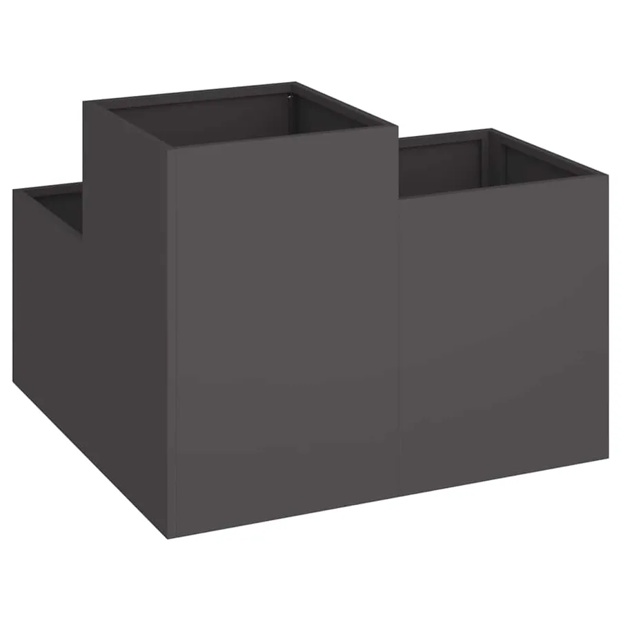 Cache-pot de jardin Noir 100 x 100 x 60 cm Acier - 5