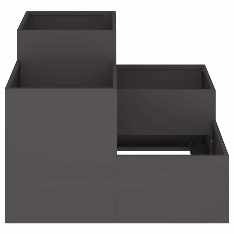 Cache-pot de jardin Noir 100 x 100 x 60 cm Acier - 7
